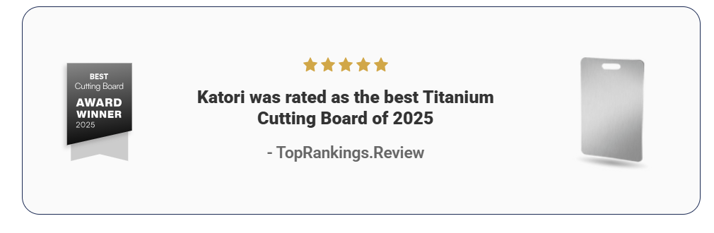 Katori Titanium Cutting Board Certificate
